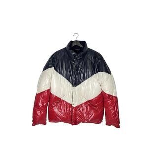 Moncler Gamme Bleu Reversible Puffer Jacket Navy/Red SZ 4